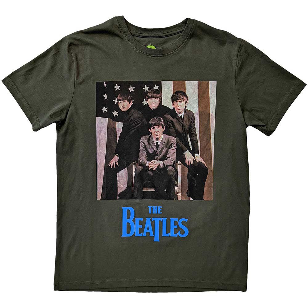 THE BEATLES ビートルズ (結成 65周年 ) - US Flag Photo / Tシャツ / メンズ - PGS